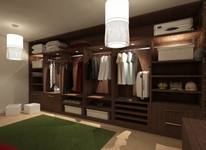 Классическая гардеробная комната из массива с подсветкой Могилёв