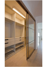 Линейная гардеробная комната с дверями купе Могилёв