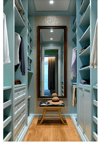 Параллельная гардеробная комната с большим зеркалом Могилёв
