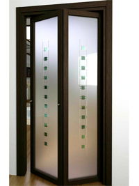Складные двери гармошка с матовым стеклом Могилёв