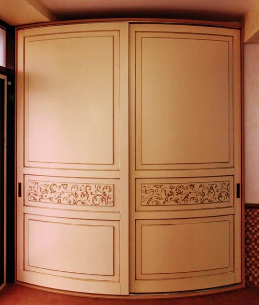Радиусный шкаф купе с фрезеровкой, эмаль Могилёв